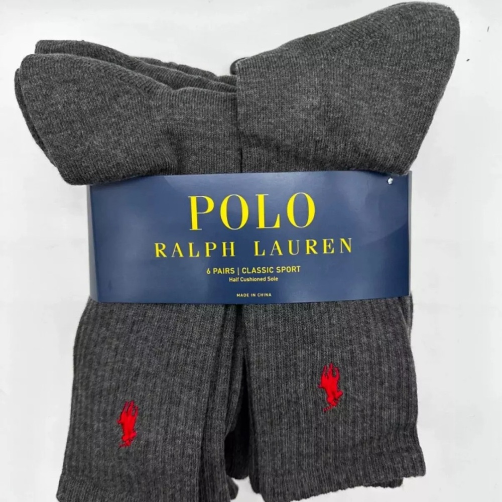 Ralph Lauren Classic Crew Neck Socks 6 pairs- 1 pack